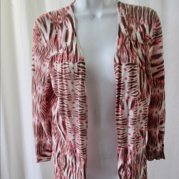 Chico's Sweaters - Linen Cotton Lt Wt Sweater Tribal Ethnic Print